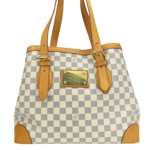 LOUIS VUITTON White Damier Leather Tote Bag - Picture 1 of 11